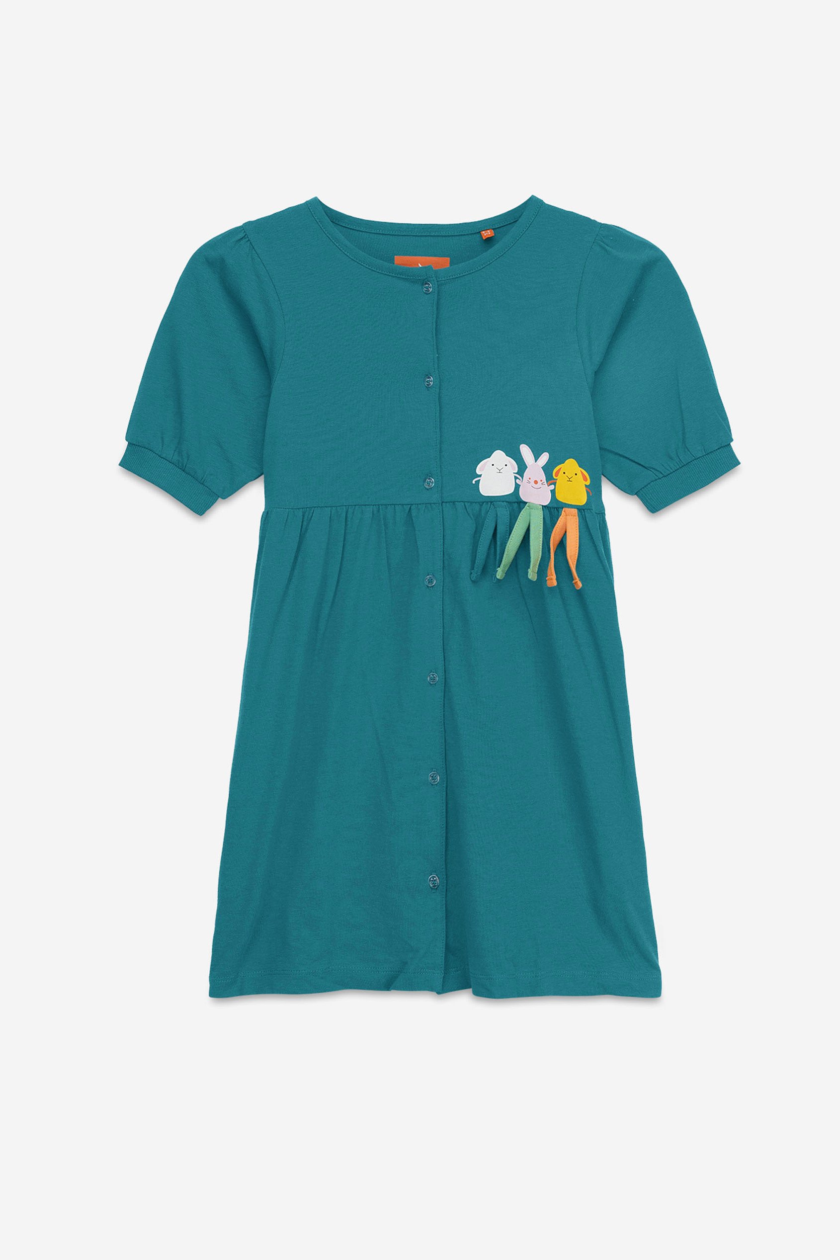 Girls Little Rabbit Puff Sleeve Dress  (12/18mths-6/7yrs)