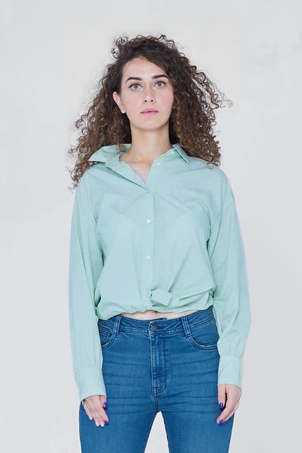 Long Sleeve Stripe Poplin Shirt