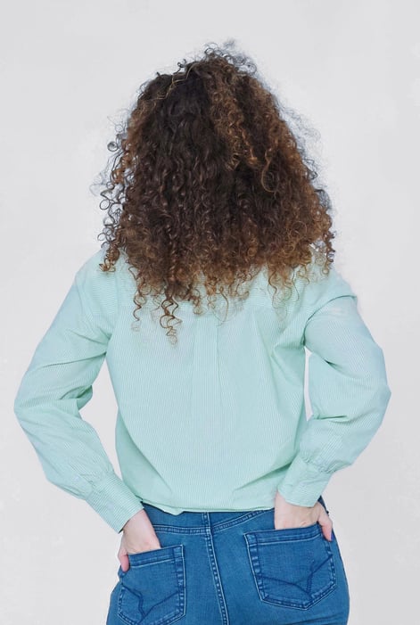Green Long Sleeve Stripe Poplin Shirt