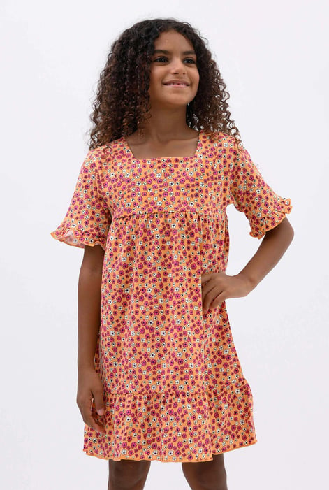 Girls Purple Ditsy Print Dress (12/18mths-6/7yrs)