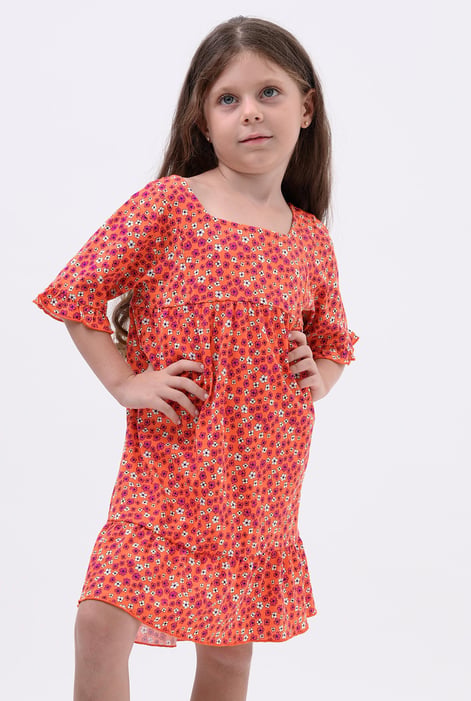 Girls Purple Ditsy Print Dress (12/18mths-6/7yrs)