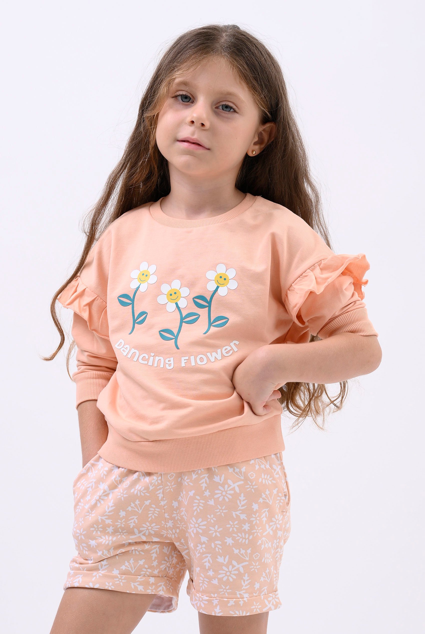 Enorsia Girls Cream Floral Printed Shorts (12/18Mths-6/7Yrs) - Uk 12/18 Mths