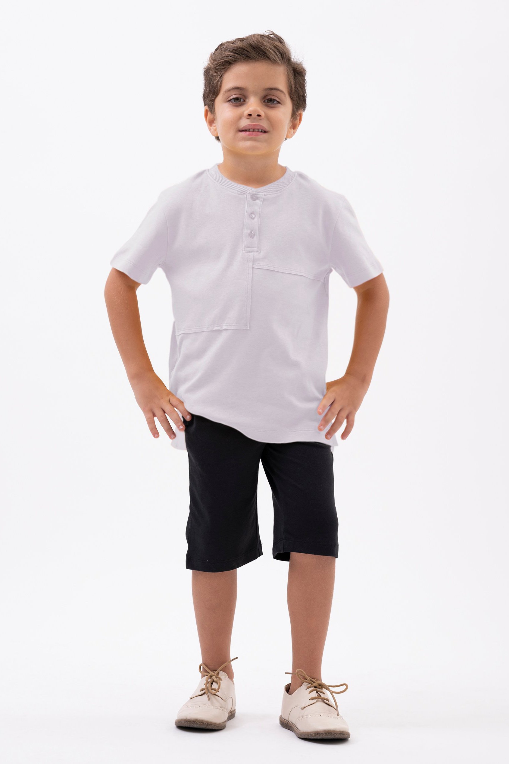 Button Placket With Front Cut & Sew T-Shirt