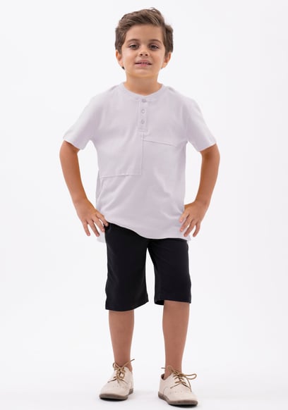 Button Placket With Front Cut & Sew T-Shirt