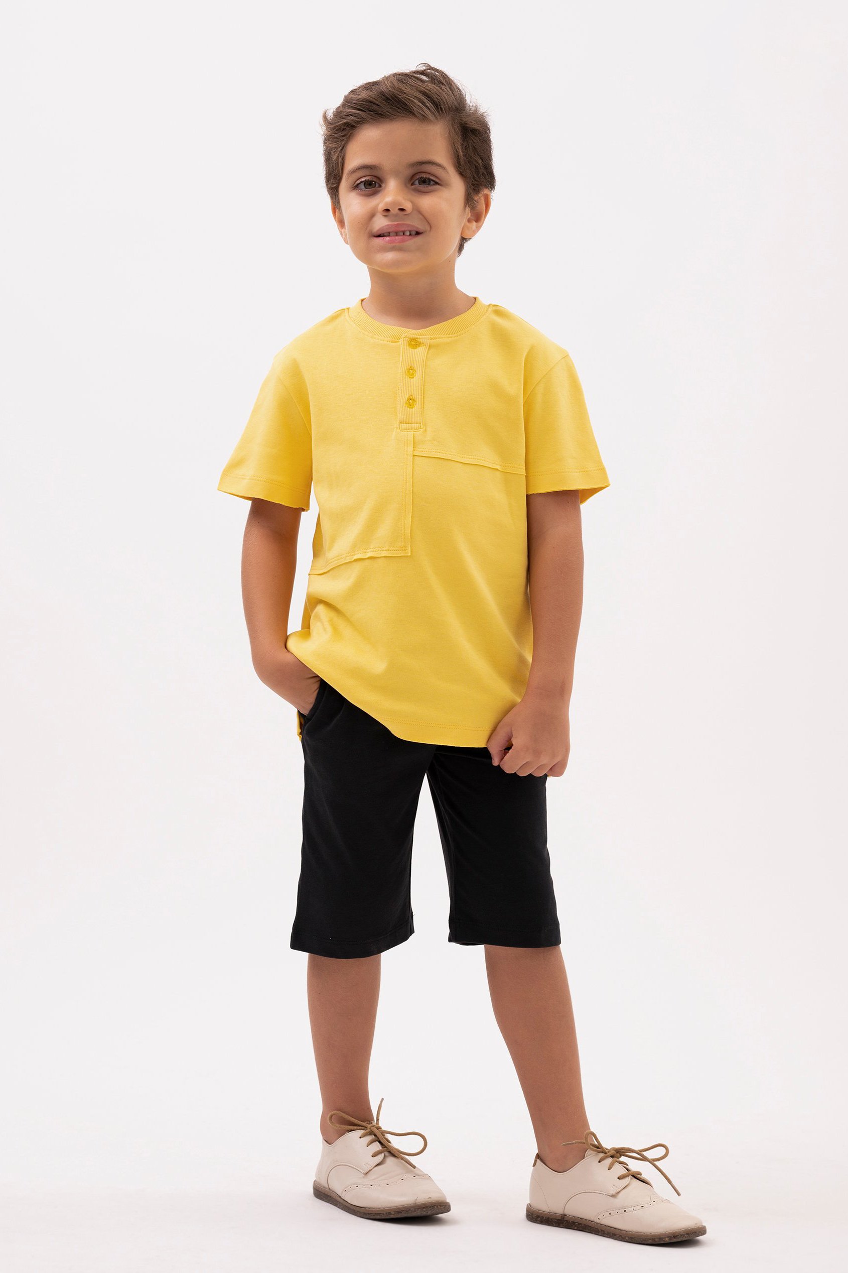 Button Placket With Front Cut & Sew T-Shirt