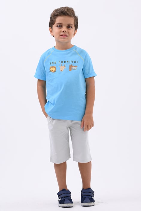 White Zoo Carnival Printed T-Shirt