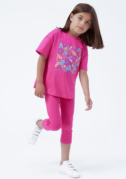 Girls Oversized Printed T-Shirt
