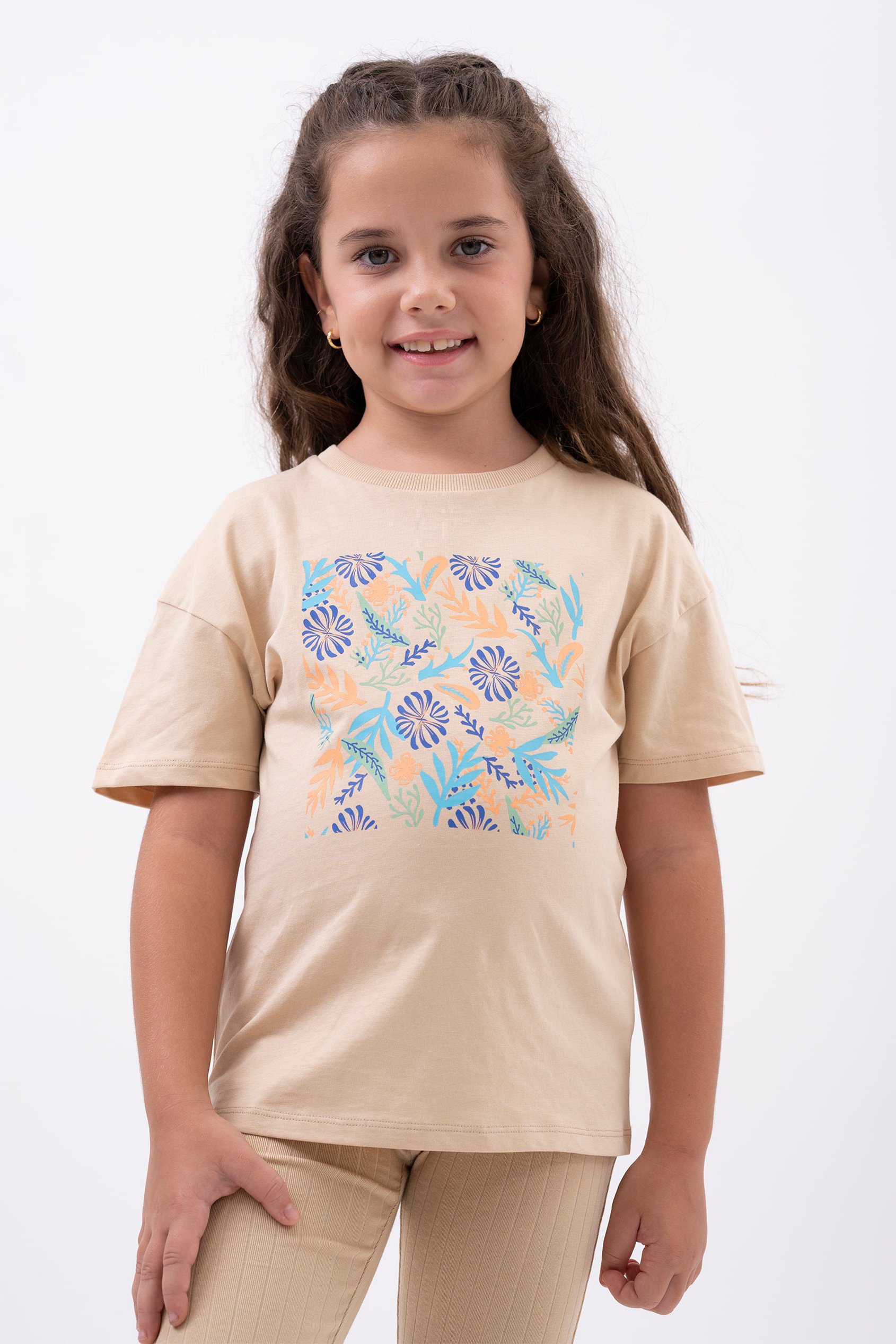 Girls Oversized Printed T-Shirt