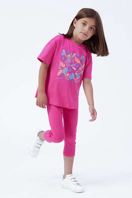 Girls Oversized Printed T-Shirt