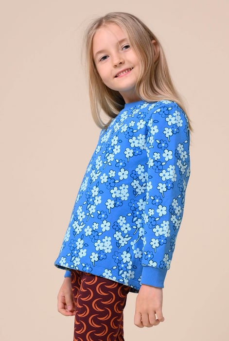 Girls Blue Floral Print Sweatshirt (5yrs-11yrs)
