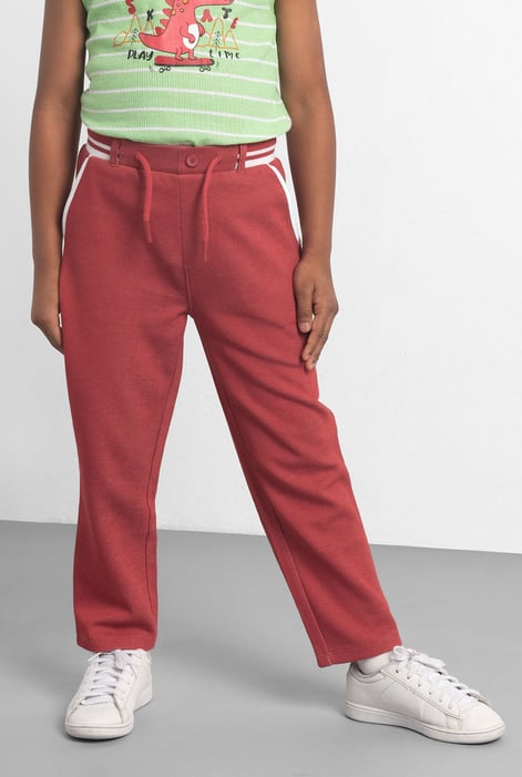 Red Contrast Rib Detailing Trouser (6yrs-11yrs)
