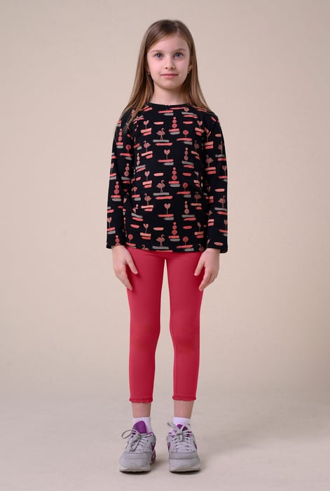 Girls Black Lace Frill Hem Leggings (12/18mths-6/7yrs)