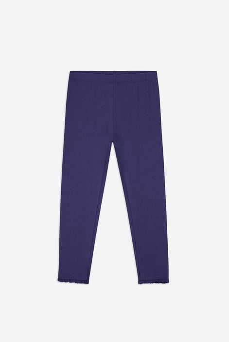 Girls Purple Lace Frill Hem Leggings (12/18mths-6/7yrs)