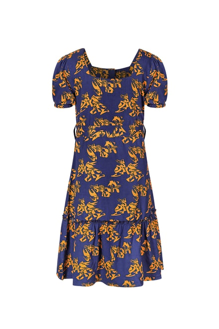 Square Neck Tiered Puff Sleeve Dress (2/3yrs-8/9yrs)