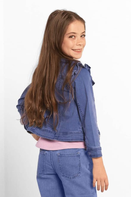 Girls Frill Shoulder Denim Jacket (2/3yrs-8/9yrs)