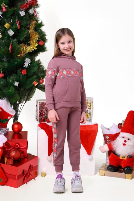 Girls Argyle Christmas Hoodie (12/18mths-7yrs)