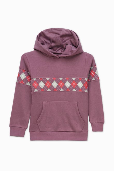 Girls Argyle Christmas Hoodie (12/18mths-7yrs)