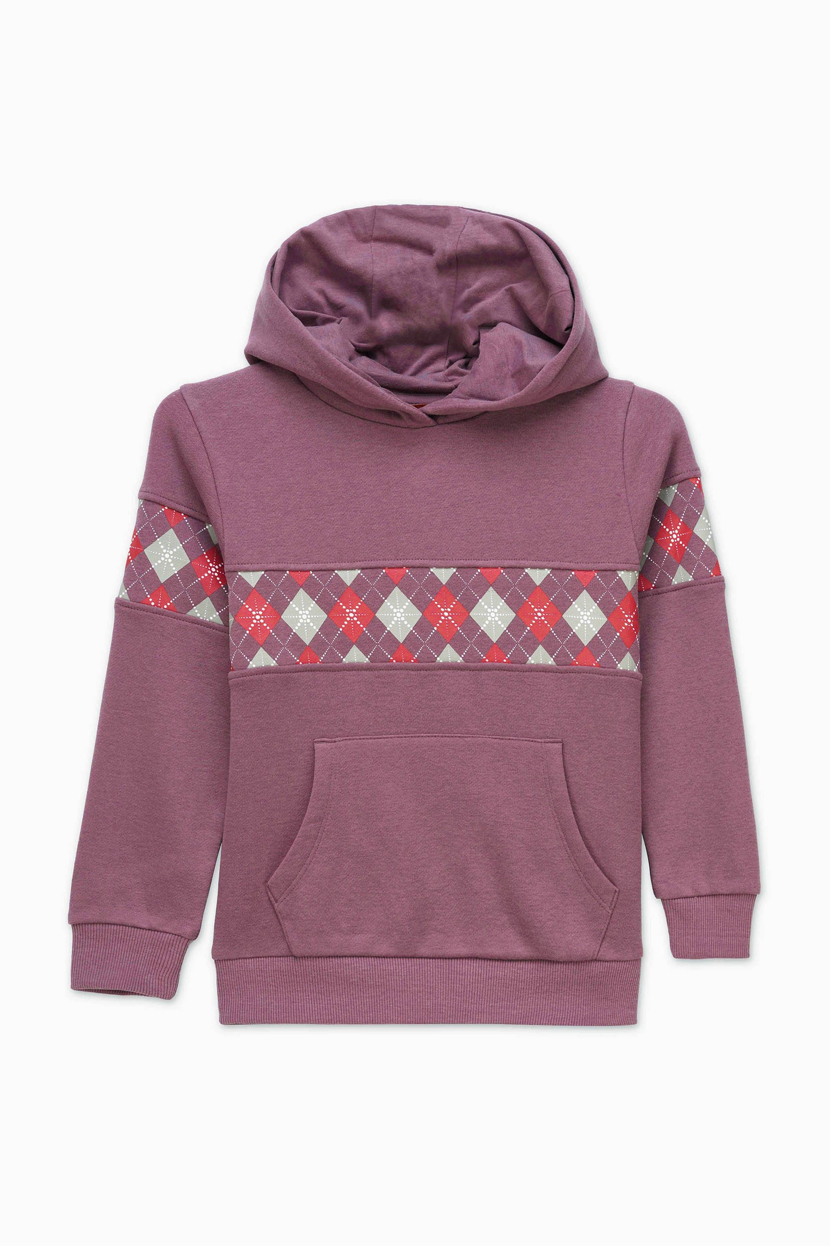 Girls Argyle Christmas Hoodie (12/18mths-7yrs)