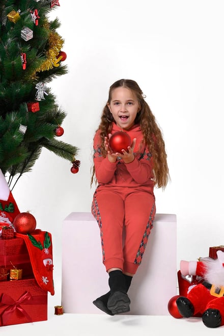 Girls Argyle Christmas Hoodie (12/18mths-7yrs)