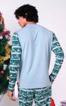Mens Fair Isle Reindeer Print T-shirt