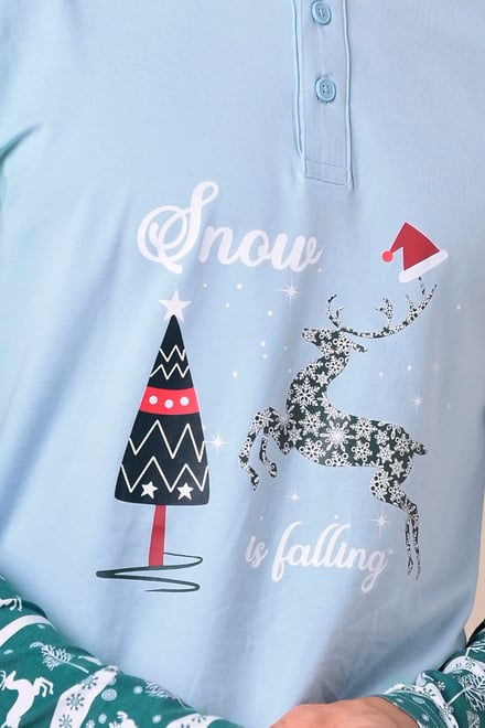 Mens Fair Isle Reindeer Print T-shirt