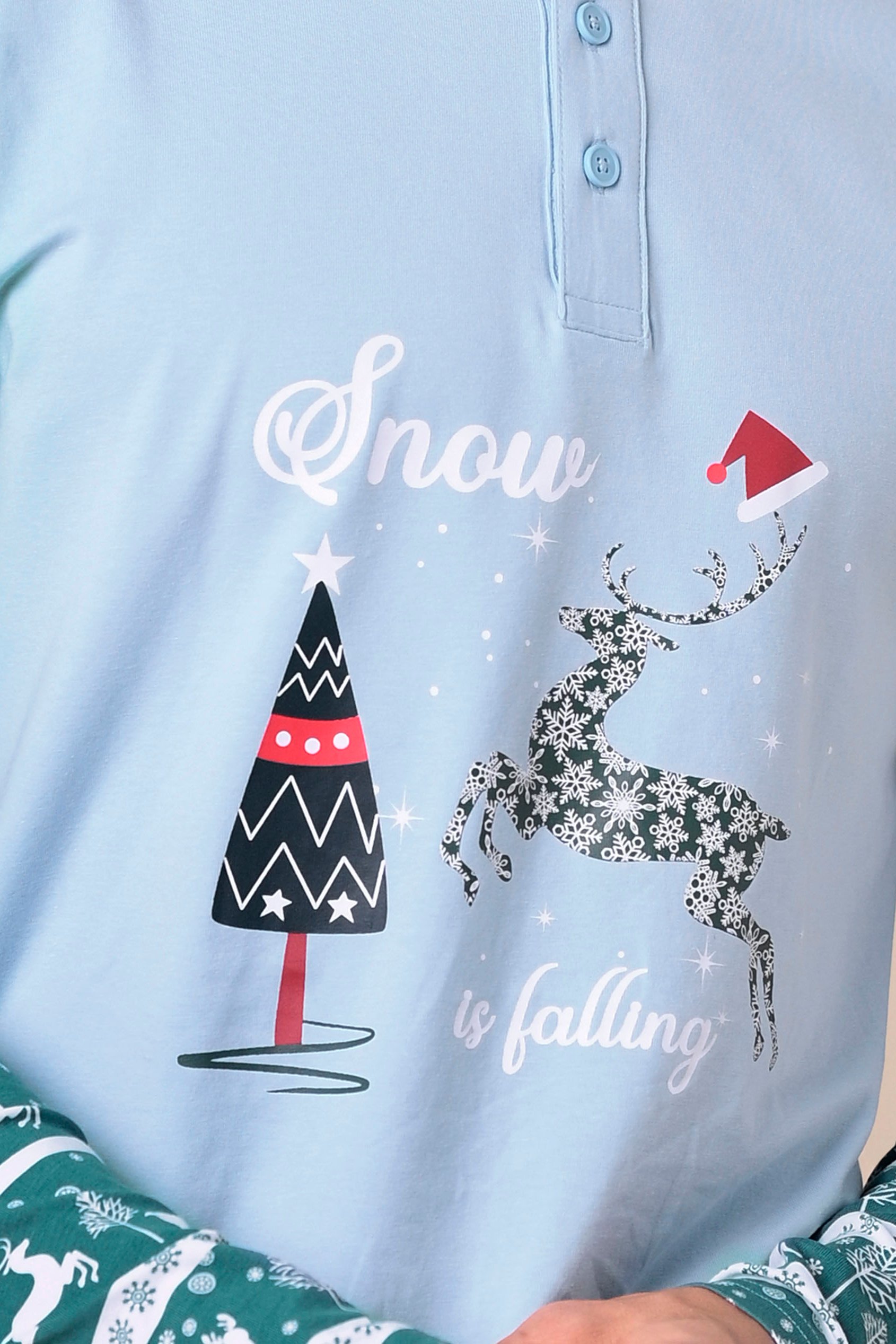 Mens Fair Isle Reindeer Print T-shirt