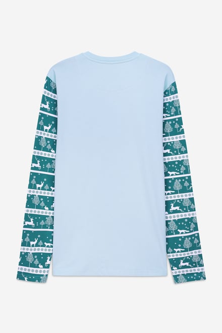 Mens Fair Isle Reindeer Print T-shirt