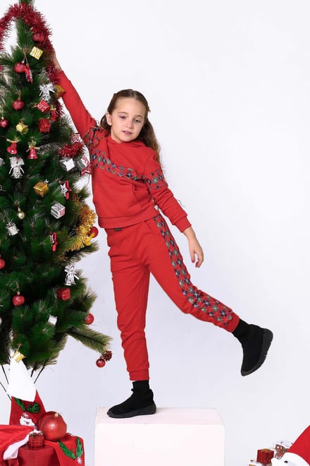 Girls Argyle Christmas Joggers (12/18mths-7yrs)