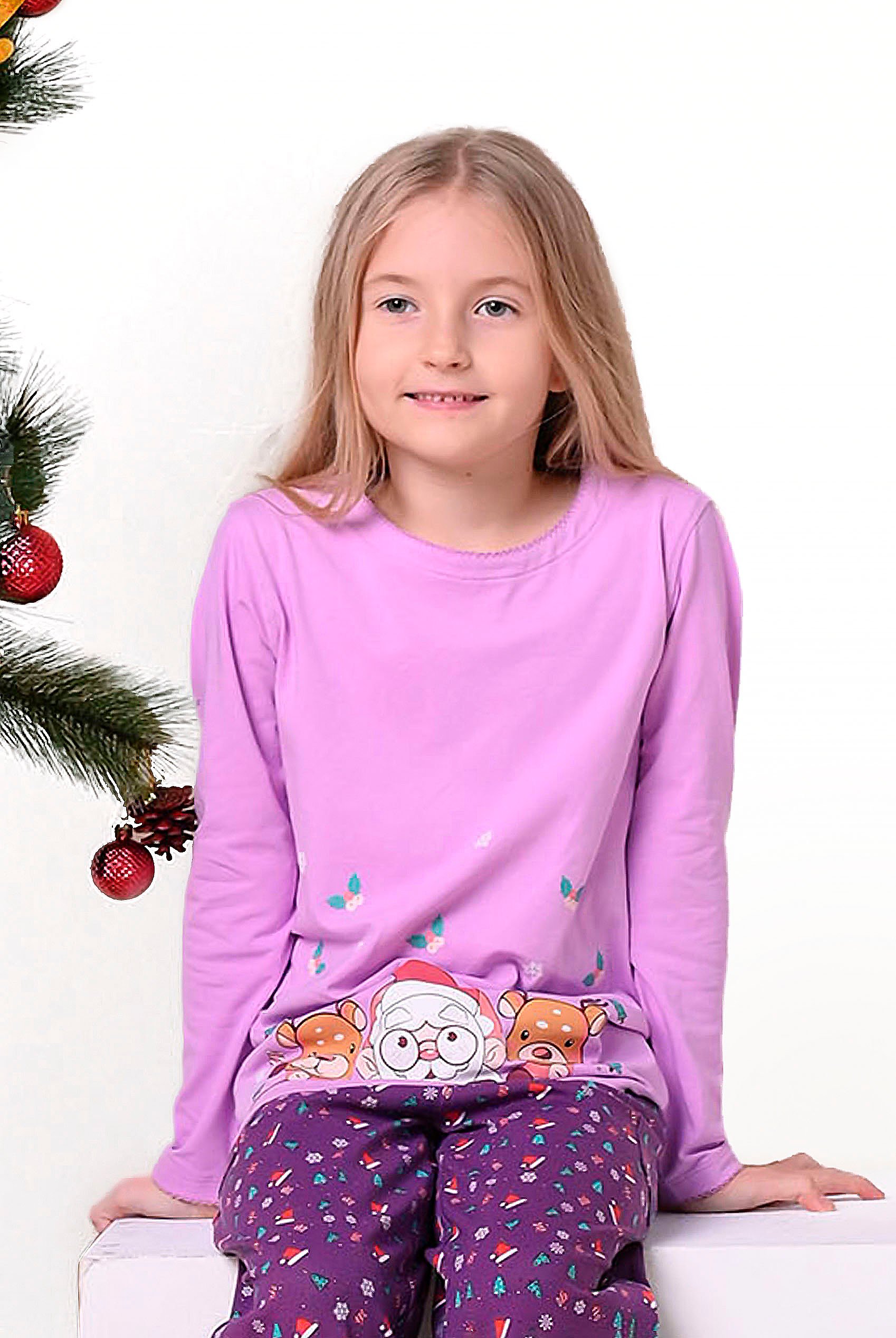 Enorsia Girls Purple Santa T-Shirt (12/18Mths-7Yrs) - Uk 12/18 Mths
