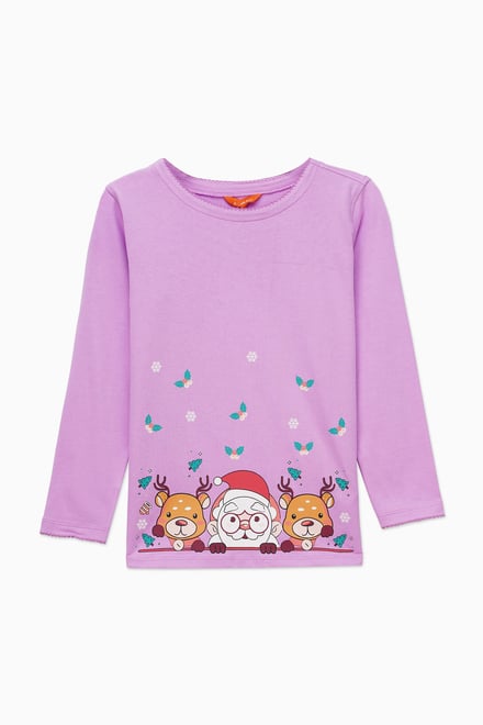 Girls Santa T-shirt (12/18mths-7yrs)