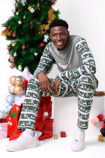 Mens Fairisle Print Christmas Pyjama Bottoms