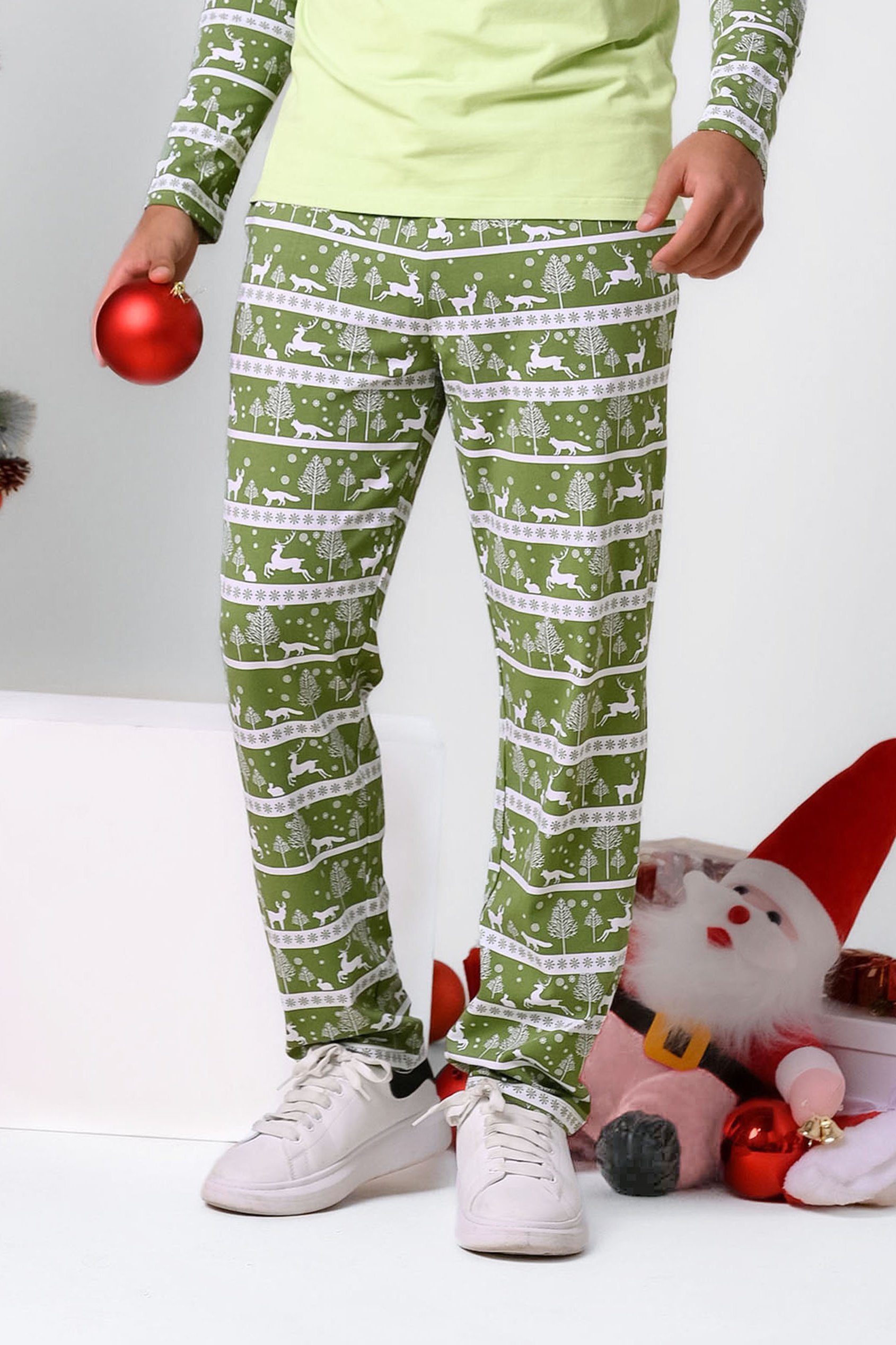 Mens Fairisle Print Christmas Pyjama Bottoms