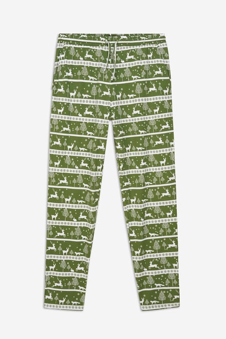 Mens Fairisle Print Christmas Pyjama Bottoms