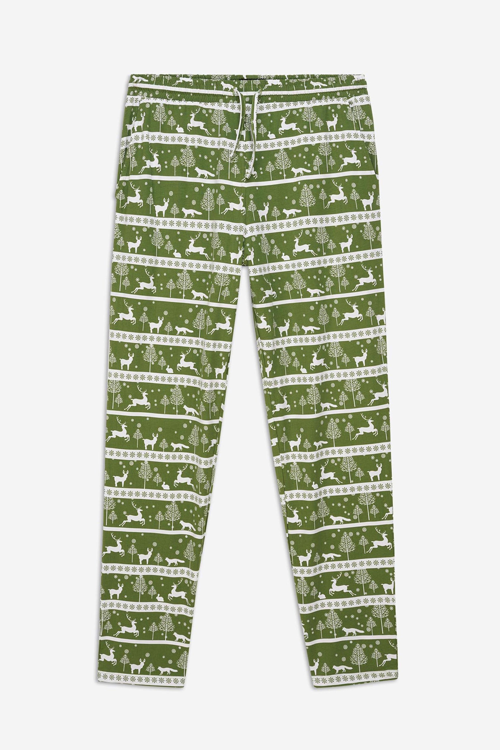 Mens Fairisle Print Christmas Pyjama Bottoms