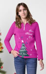 Womens Festive Half Zip Top