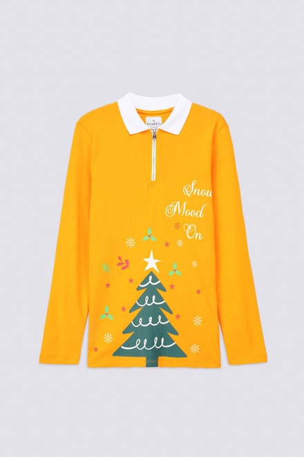 Womens Festive Half Zip Top