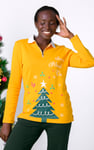Womens Festive Half Zip Top