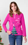 Womens Festive Half Zip Top