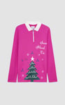 Womens Festive Half Zip Top