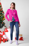 Womens Festive Half Zip Top