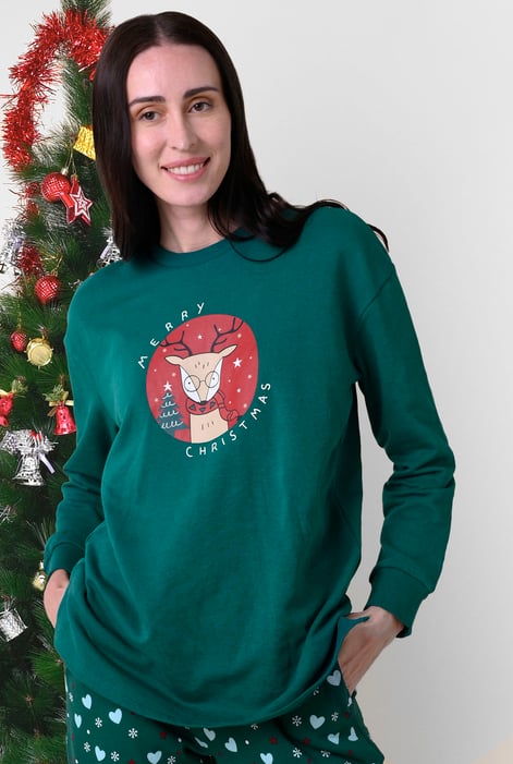 Women's Red Reindeer Christmas Sweatshirt