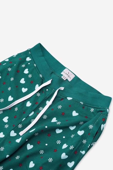 Women's Snow Heart Printed Pyjamas