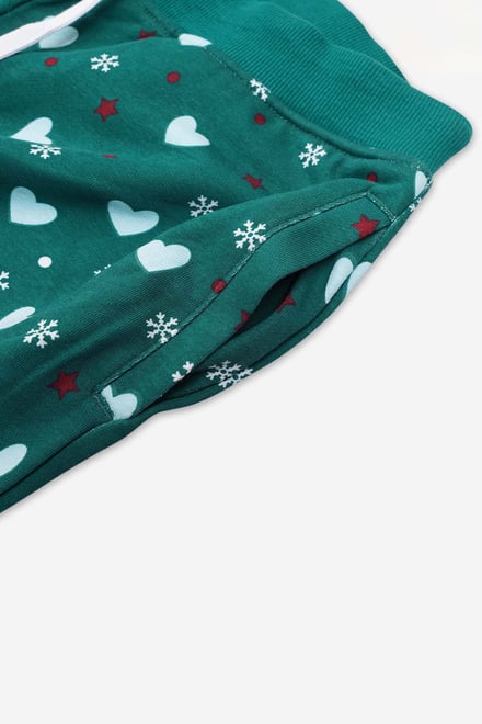 Women's Snow Heart Printed Pyjamas