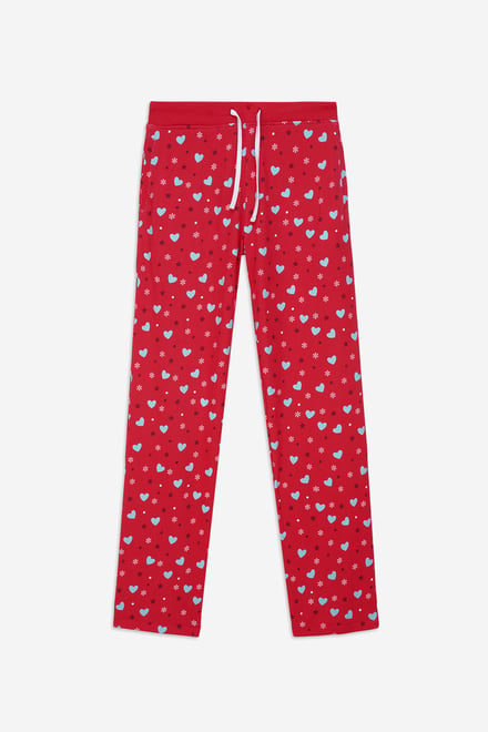Women's Snow Heart Printed Pyjamas