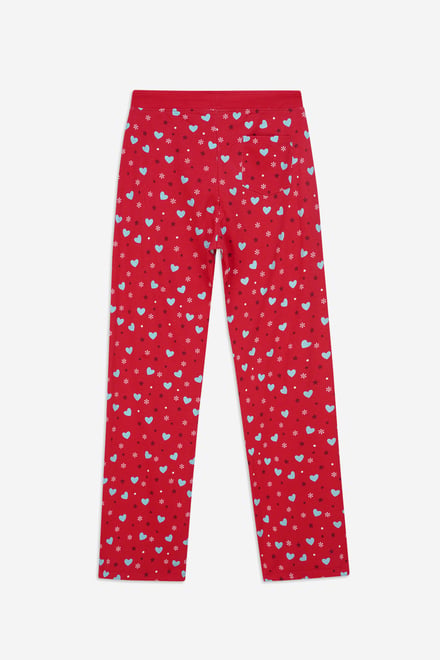 Women's Snow Heart Printed Pyjamas