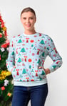 Womens Christmas Print Crew Neck Sweatshirt