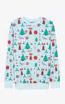 Womens Christmas Print Crew Neck Sweatshirt
