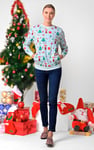 Womens Christmas Print Crew Neck Sweatshirt