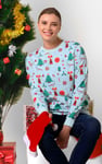 Womens Christmas Print Crew Neck Sweatshirt