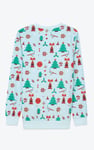 Womens Christmas Print Crew Neck Sweatshirt